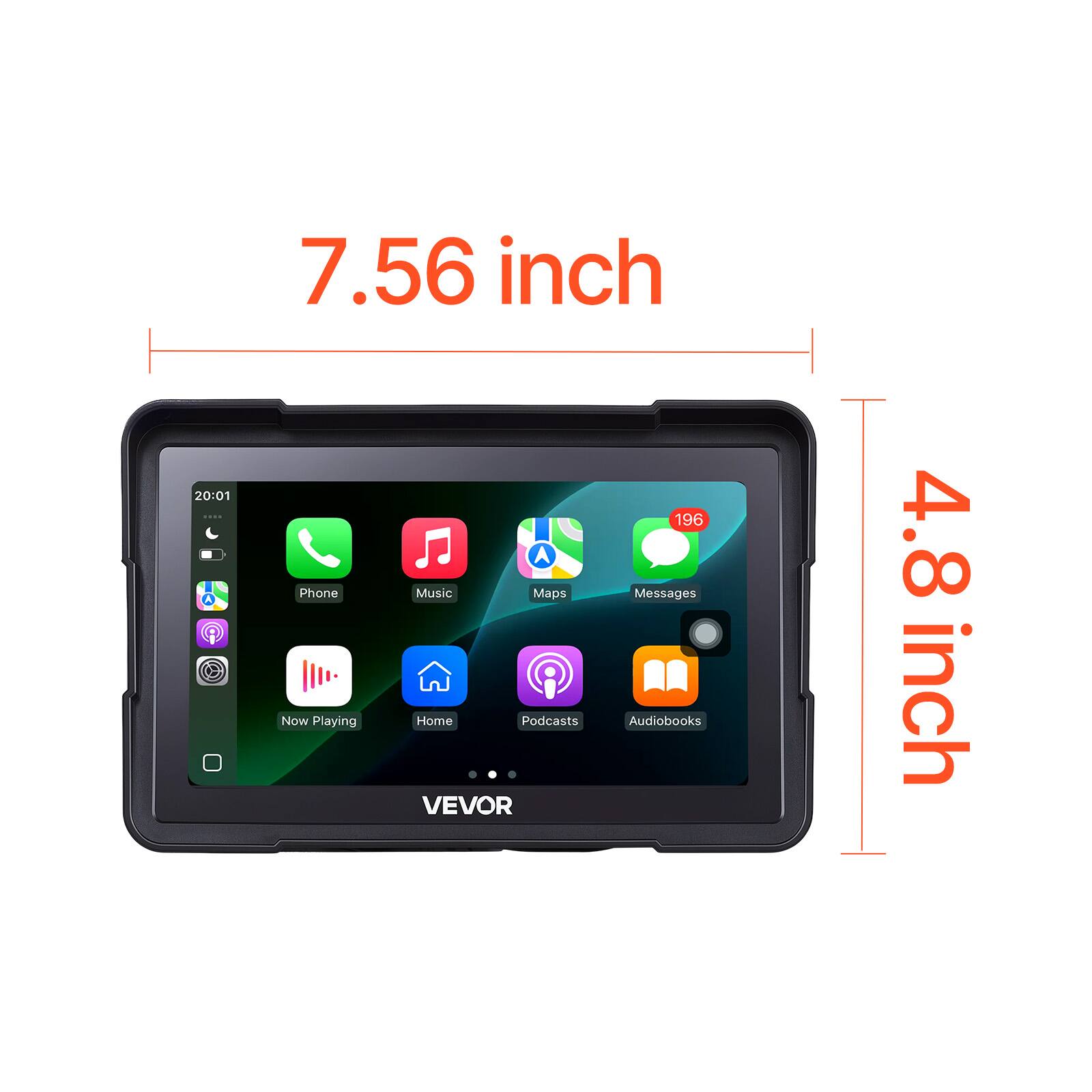 20:01

7.56 inch

196

Phone Music Maps Messages Now Playing Home Podcasts Audiobooks

4.8 inch