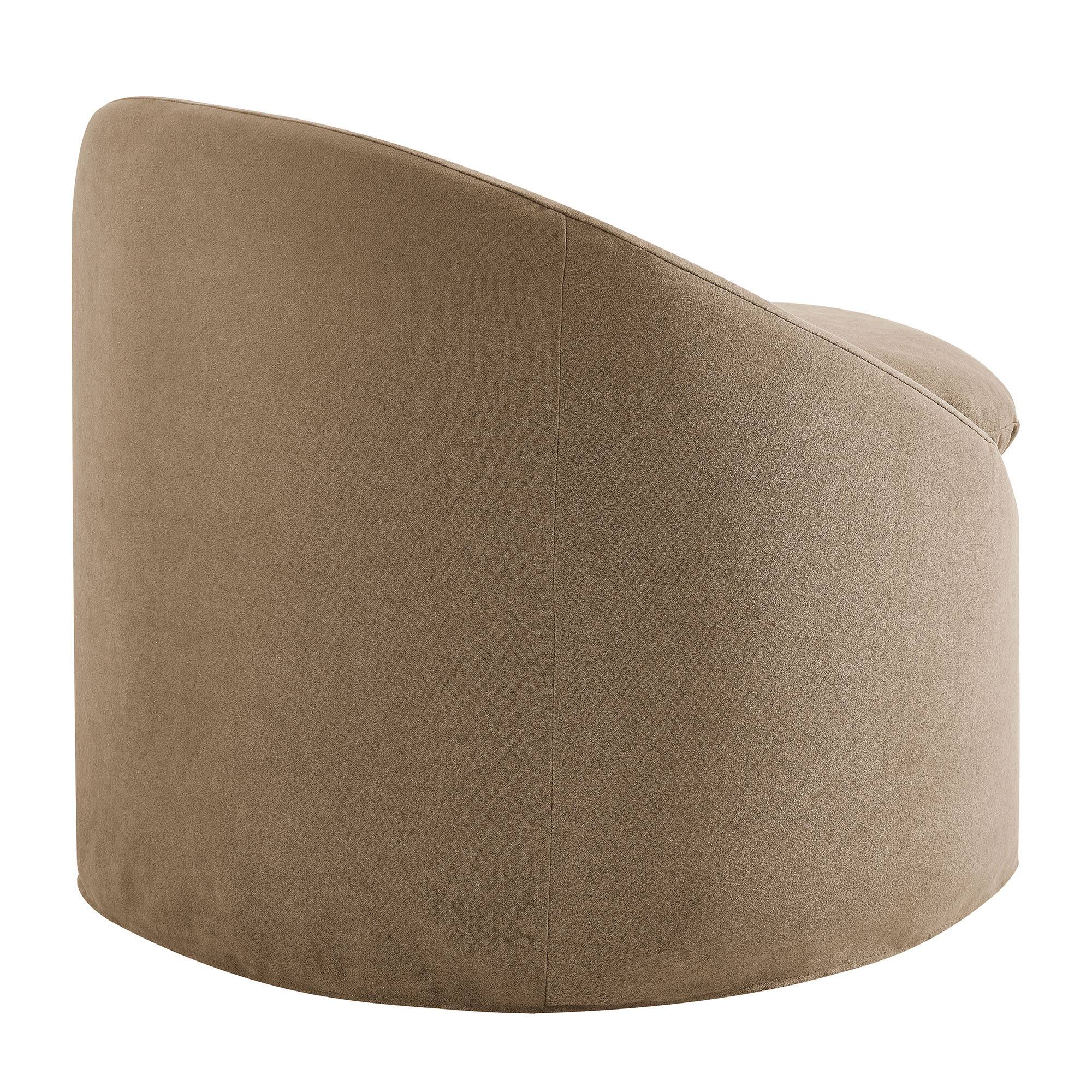Alt View 3. Modway - Sadie Slipcovered Linen-Blend Round Accent Chair by Modway - Almond.