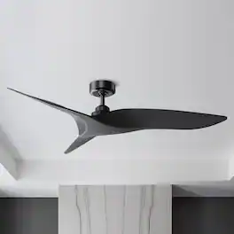 Parrot Uncle - 52" Modern DC Motor No Light Ceiling Fan with Remote - Black