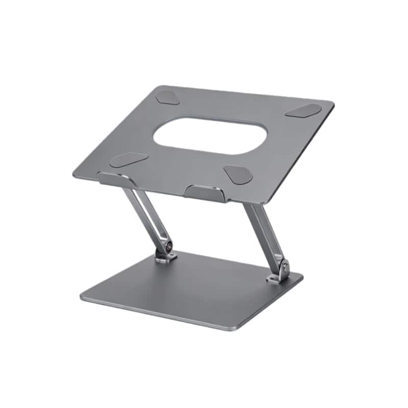 HongFei - Laptop Stand for Desk, Ergonomic Aluminum Laptop Stand Adjustable Height, Foldable Laptop Riser for 10-17 Inch - Gray