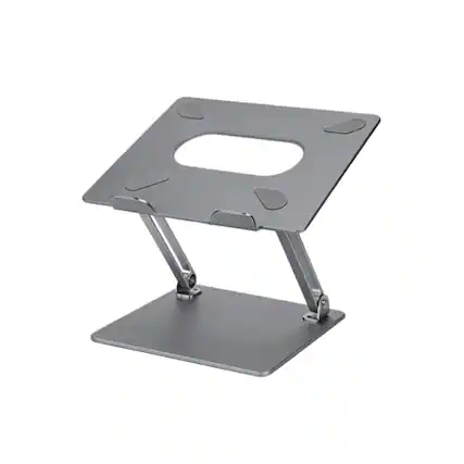 Front. HongFei - Laptop Stand for Desk, Ergonomic Aluminum Laptop Stand Adjustable Height, Foldable Laptop Riser for 10-17 Inch - Gray.