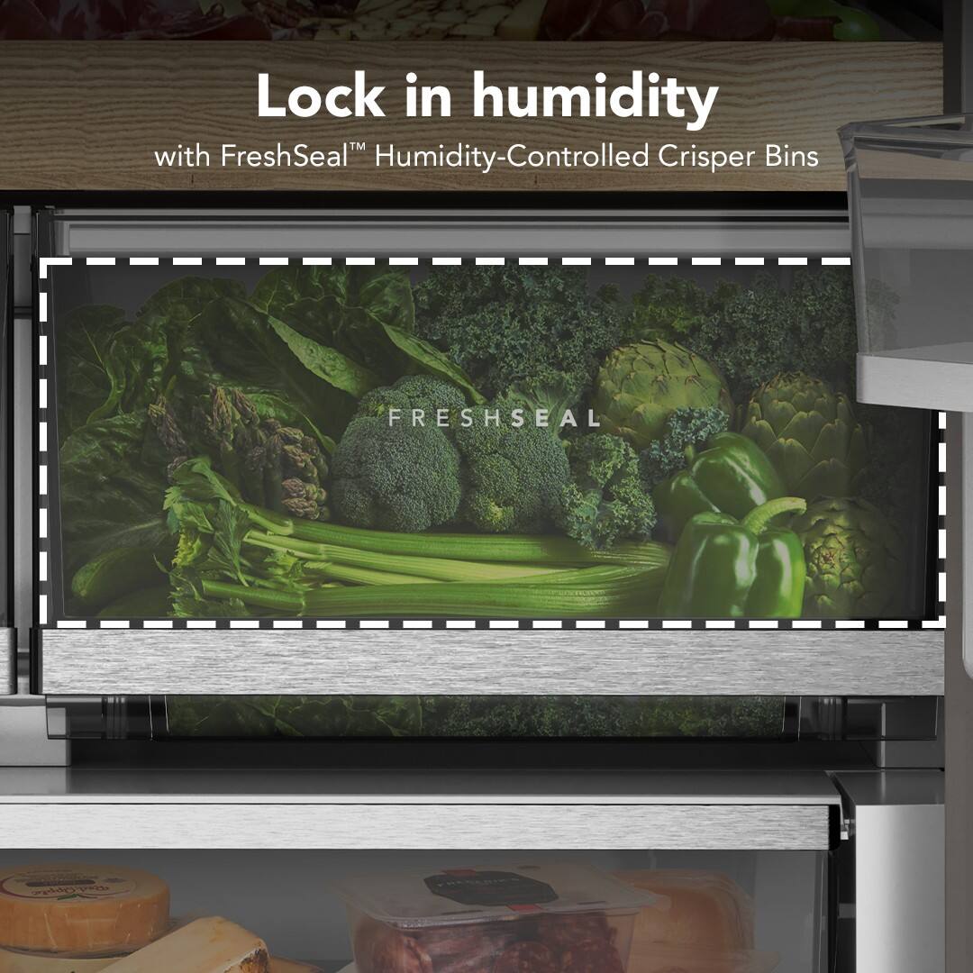 Lock in humidity with FreshSeal™ Humidity-Controlled Crisper Bins