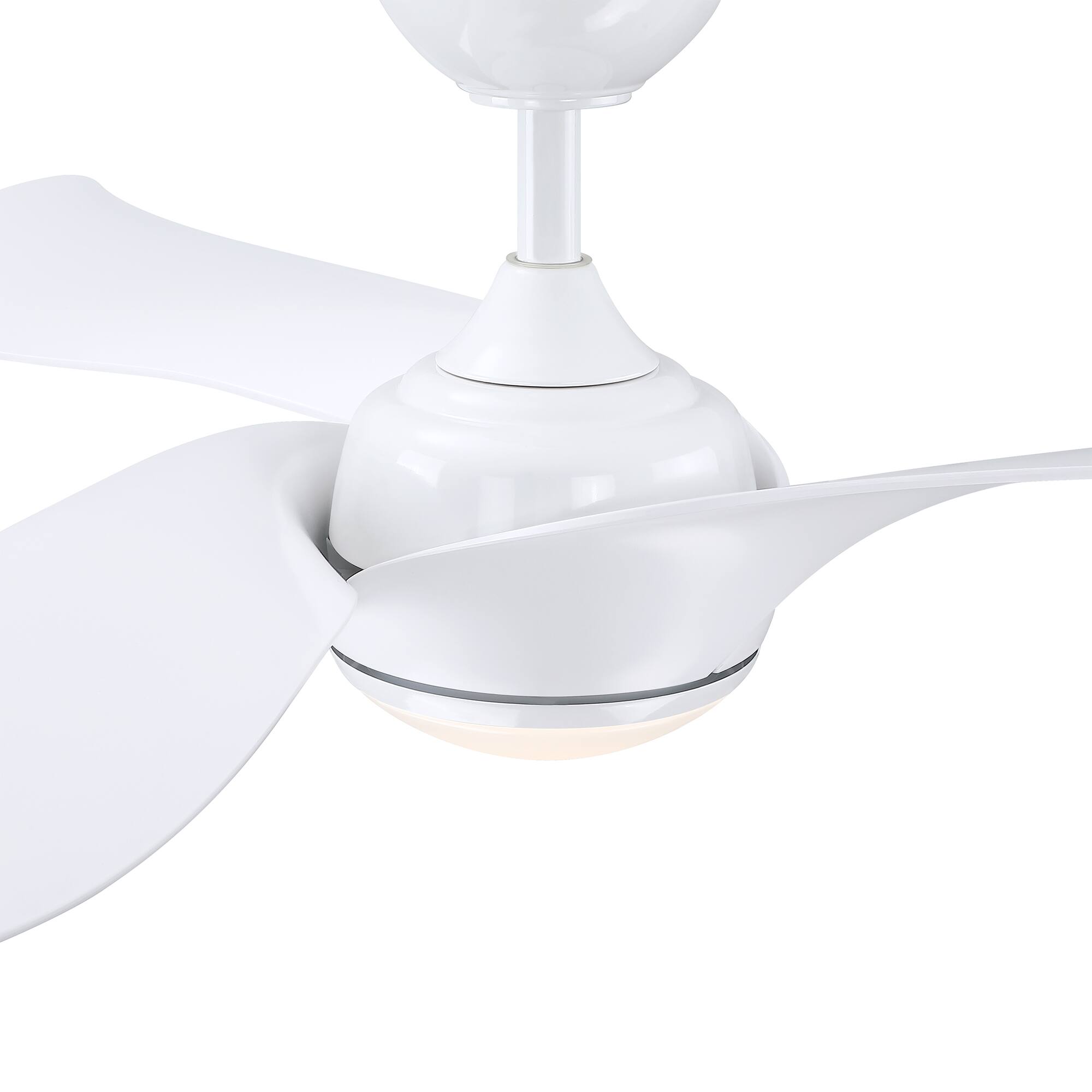 Alt View 8. Parrot Uncle - 52 Inch White Modern LED Chandelier Ceiling Fan with Remote Control and 6 Speed DC Motor - White.