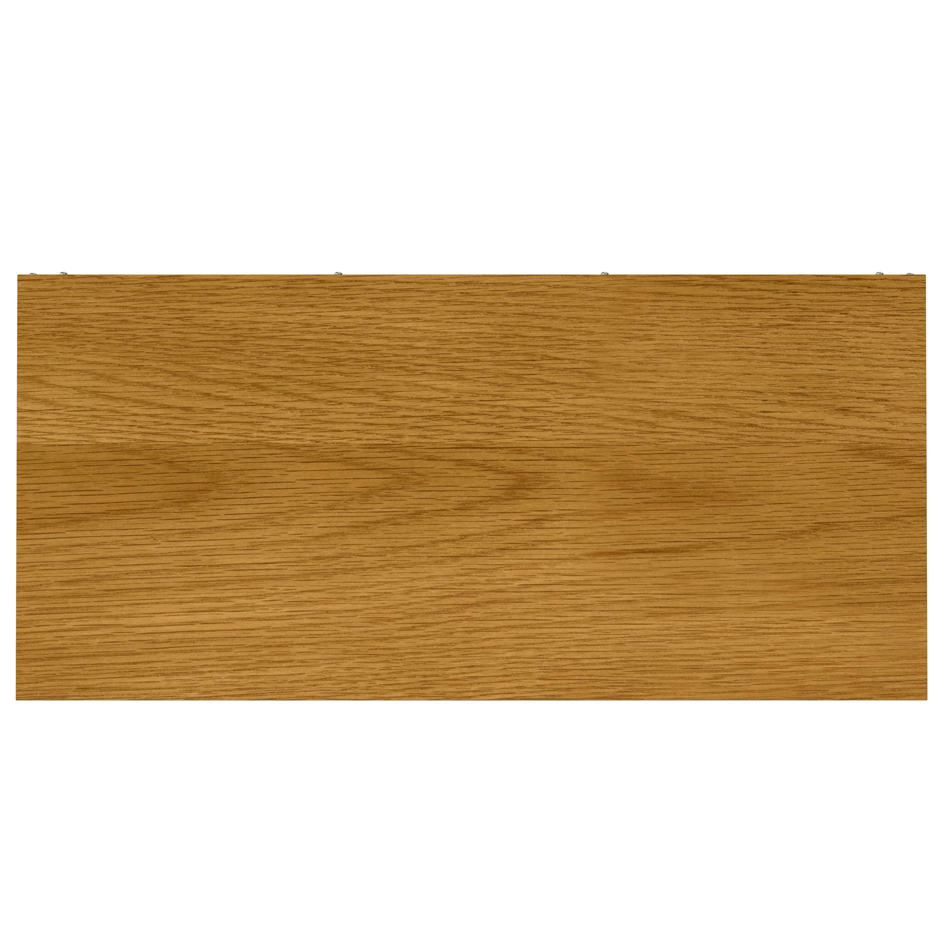 Alt View 1. Simpli Home - Banting 66 inch Tall Solid Wood Mid Century Bookcase in Oak Veneer - Oak Veneer.