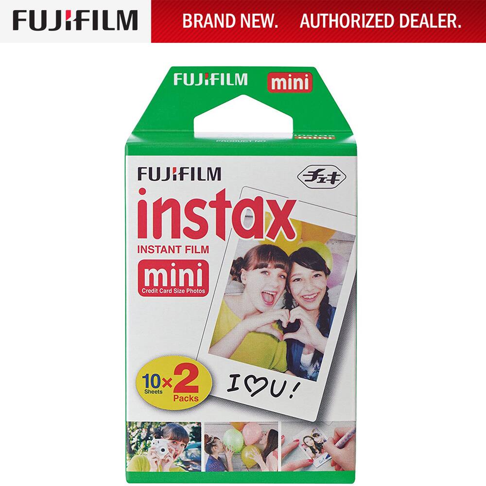 FUJIFILM  
BRAND NEW. AUTHORIZED DEALER.  

FUJIFILM instax mini  
INSTANT FILM  
Credit Card Size Photos  

10x2 Sheets Packs  

I ❤️ U!
