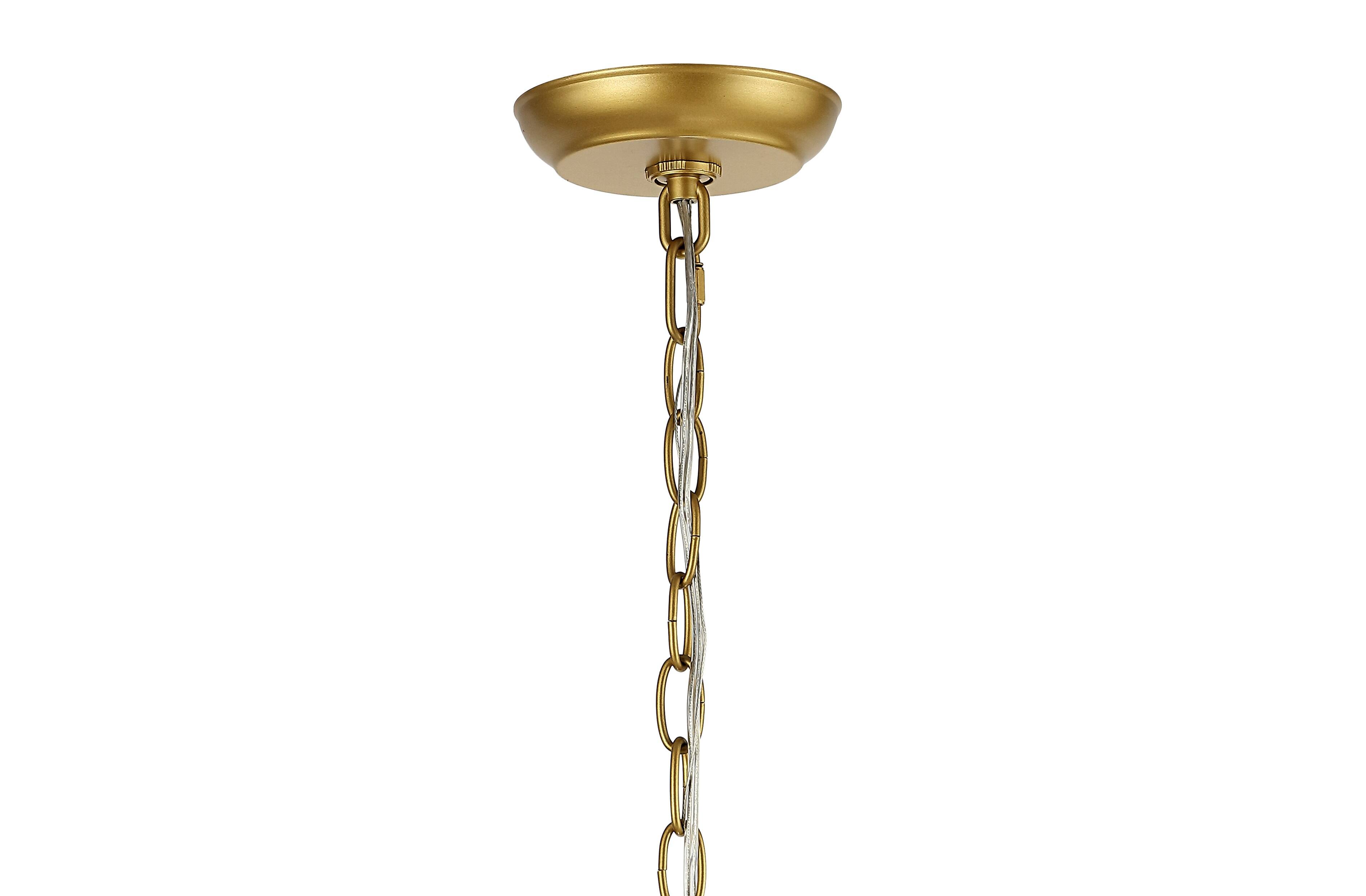 Alt View 4. Jonathan Y - Stella 12" Moravian Star Metal/Clear Glass LED Pendant, Gold Leaf/Clear - Gold Leaf.