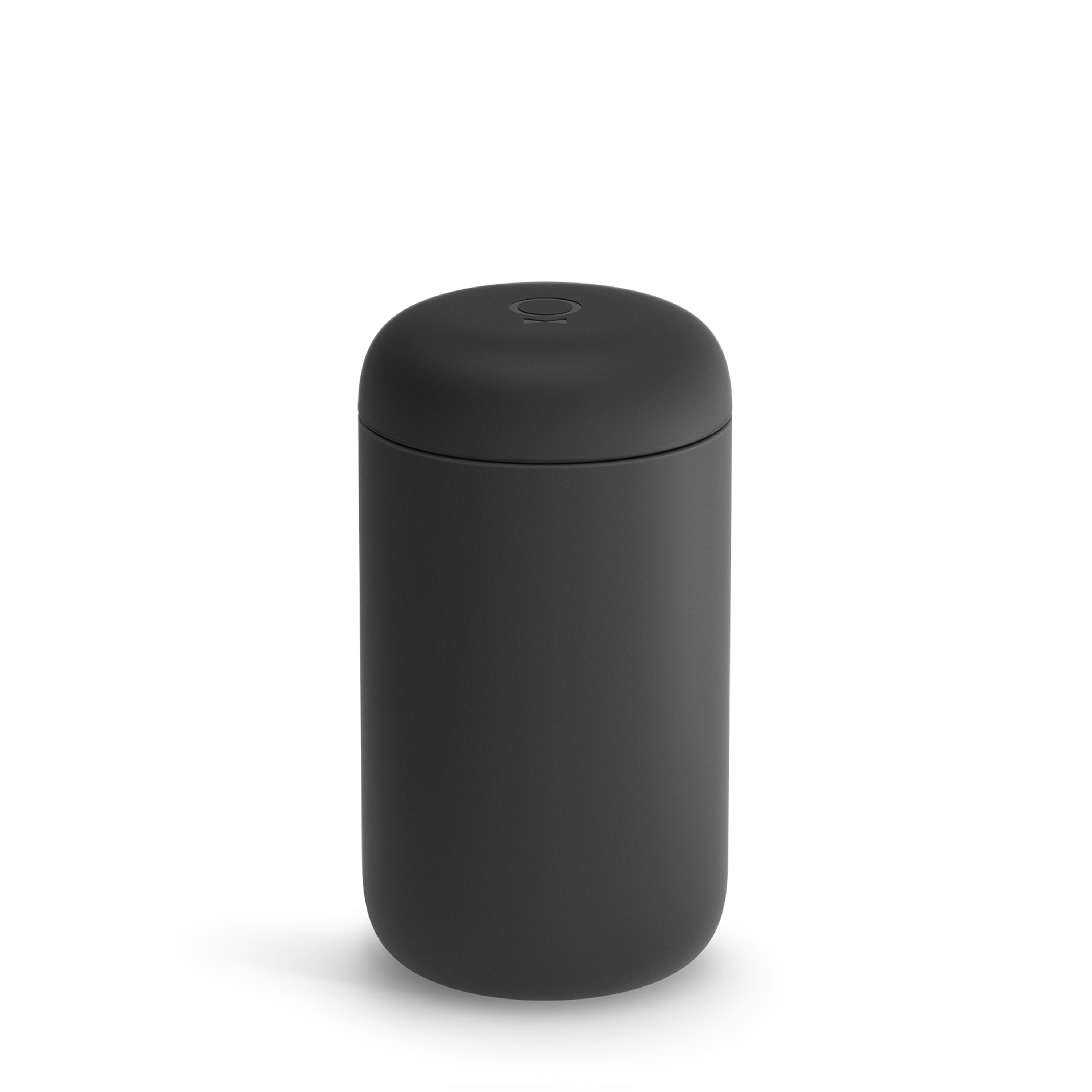 Fellow - Carter Wide Mug made of 18/8 stainless steel, with a BPA-free plastic lid, & inner ceramic coating, 16oz - Matte Black - Front_Zoom