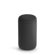 Front. Fellow - Carter Wide Mug made of 18/8 stainless steel, with a BPA-free plastic lid, & inner ceramic coating, 16oz - Matte Black.
