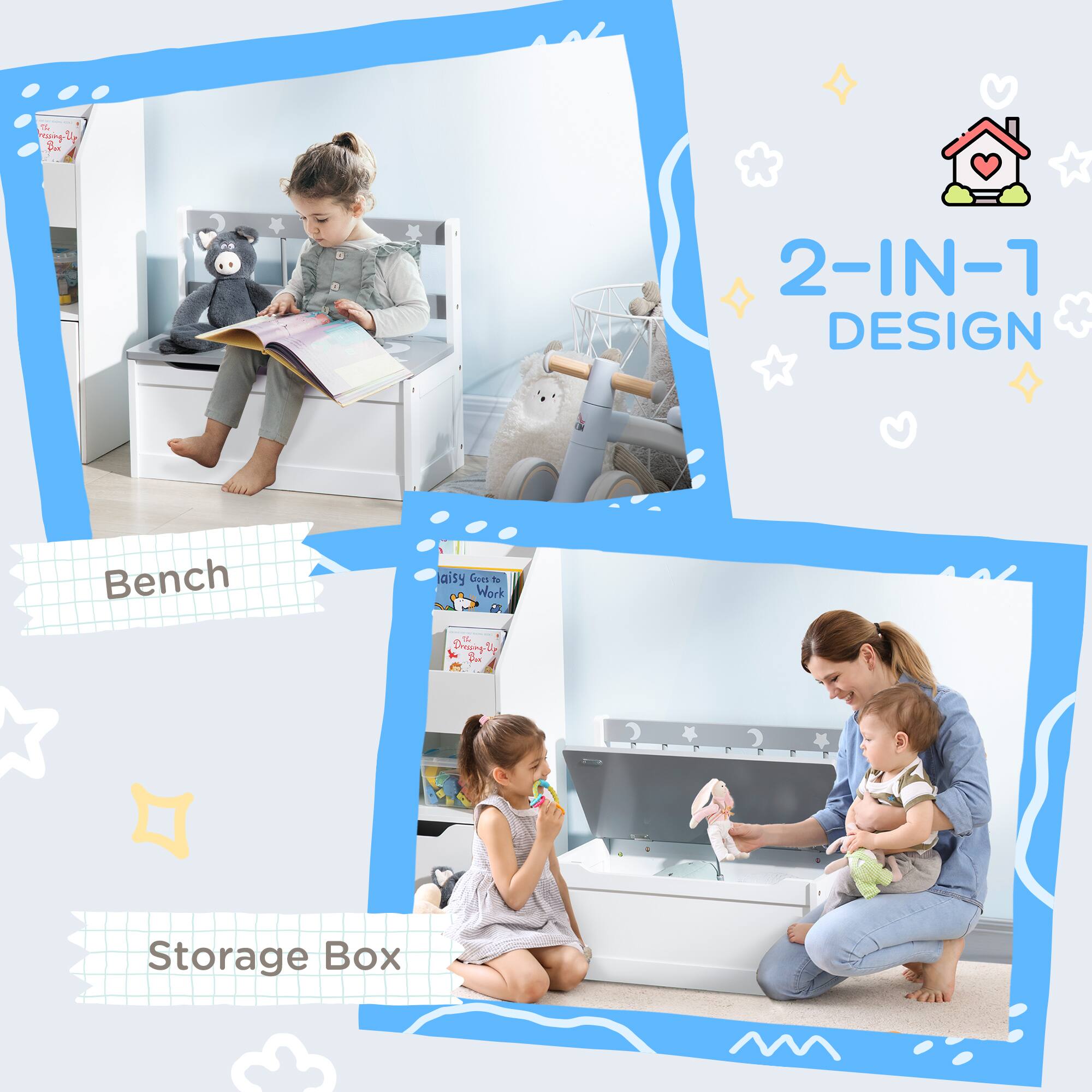 2-IN-1 DESIGN

Bench

Storage Box