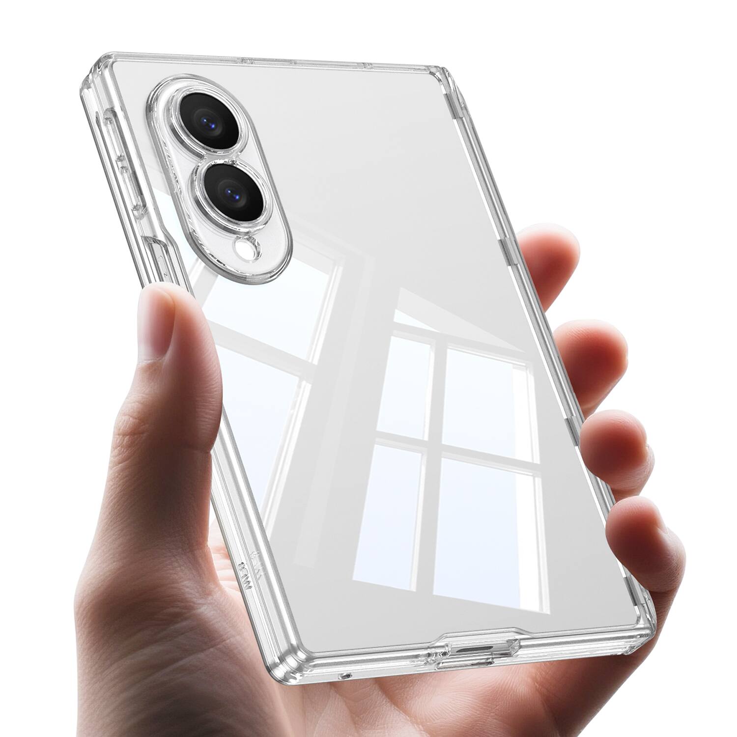 Alt View 1. Dteck - Hinge Protection Case for Samsung Galaxy Z Fold8 with Built-in Screen Protector,Slim Shock-Absorbent Rugged Clear Cover - Clear.