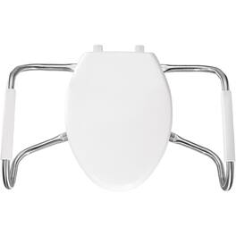 BEMIS - Elongated Open Front With Cover Medic-Aid Plastic Toilet Seat Commercial Fastening System - White