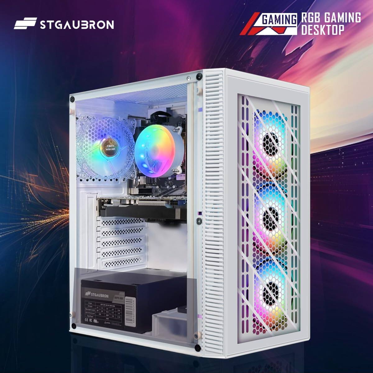 STGAUBRON GAMING RGB GAMING DESKTOP INI w STGAUBRON E EE