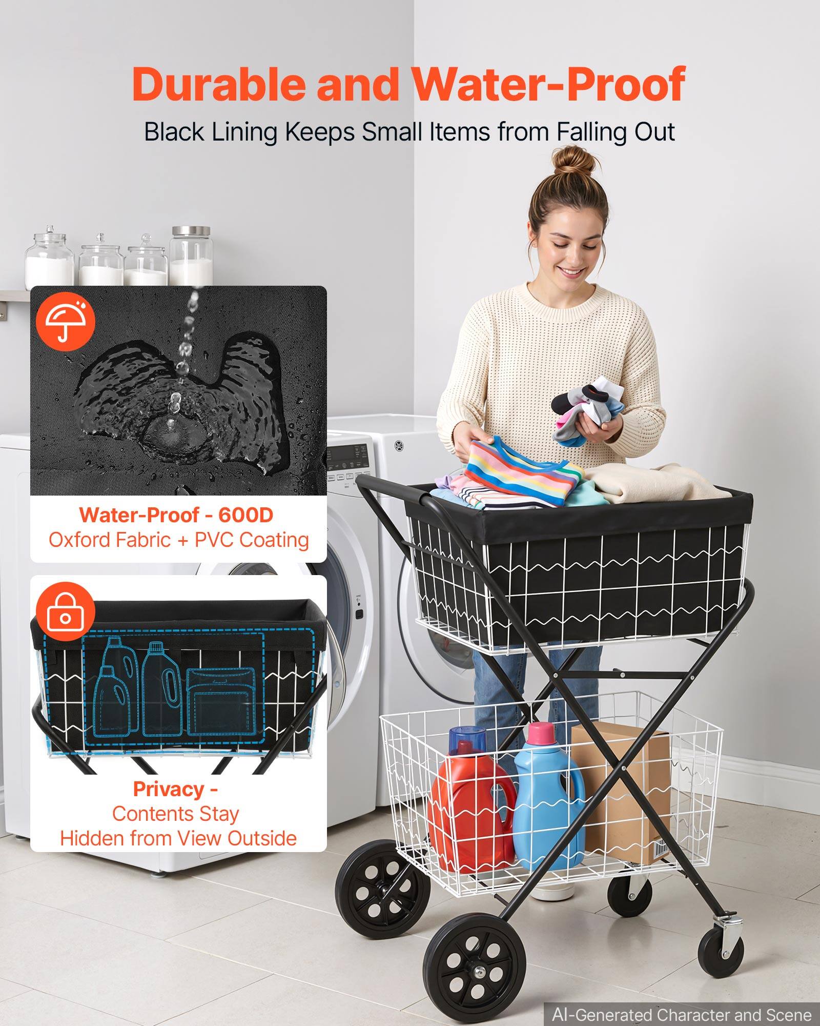 Durable and Water-Proof  
Black Lining Keeps Small Items from Falling Out  

Water-Proof - 600D Oxford Fabric + PVC Coating  

Privacy - Contents Stay Hidden from View Outside  

AI-Generated Character and Scene