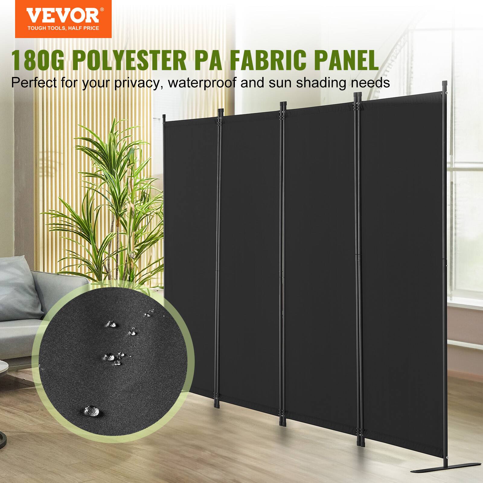 VEVOR TOUGH TOOLS, HALF PRICE 180G POLYESTER PA FABRIC PANEL Perfect for your privacy, waterproof and sun shading needs