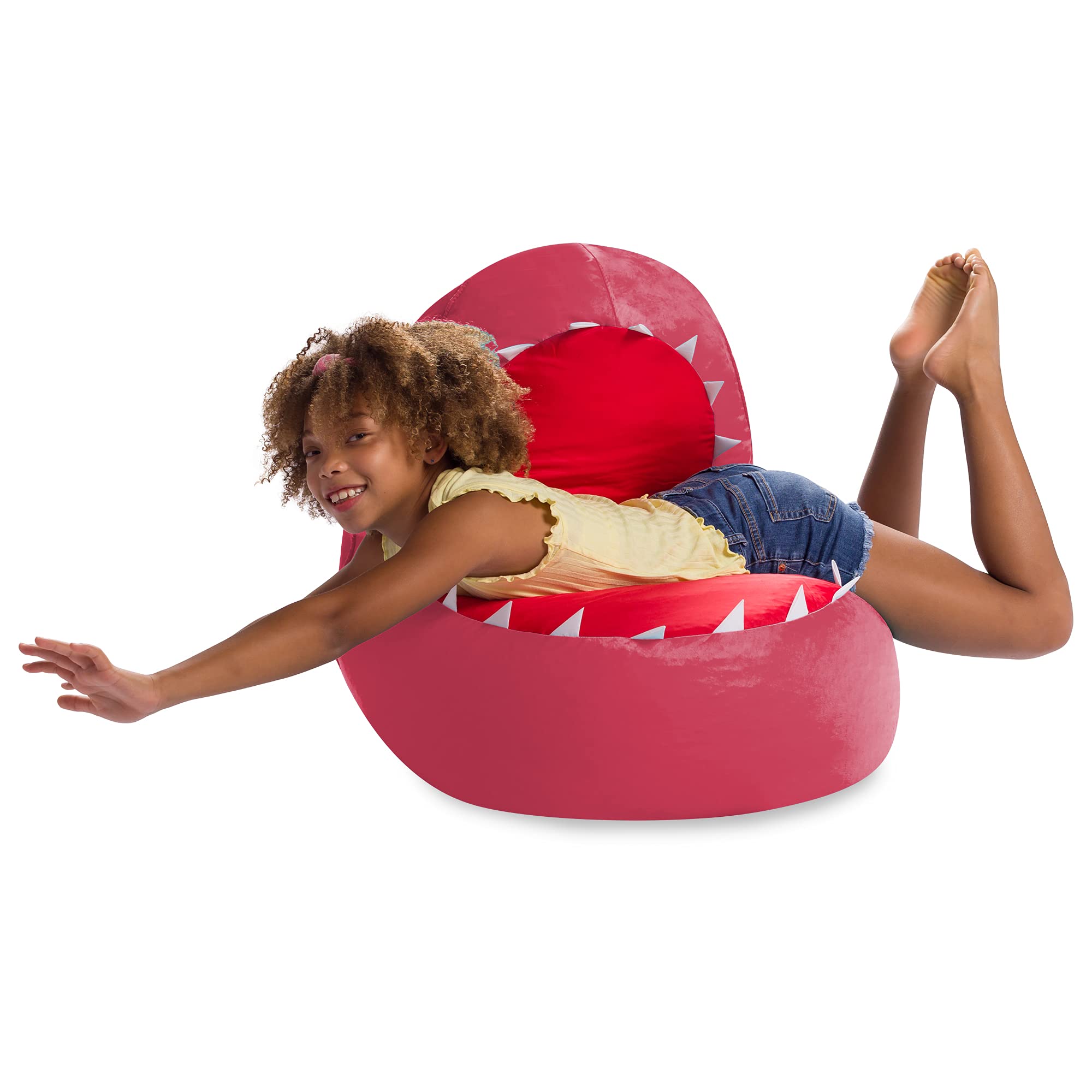Alt View 1. JETRANSPORT - Cozy Chair For And Large 30" Children's Bean Bag Pink Shark Polyester BlendPERFECT BEAN BAG FOR KIDS: - Pink Shark Bean Bag Chair.