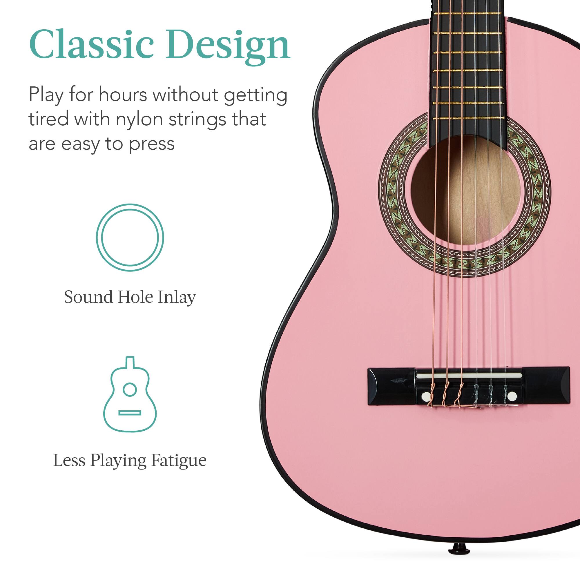 Classic Design

Play for hours without getting tired with nylon strings that are easy to press

Sound Hole Inlay

Less Playing Fatigue