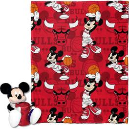 Northwest - Chicago Bulls Mickey Hugger Pillow & Silk Touch Throw Set - Multicolor