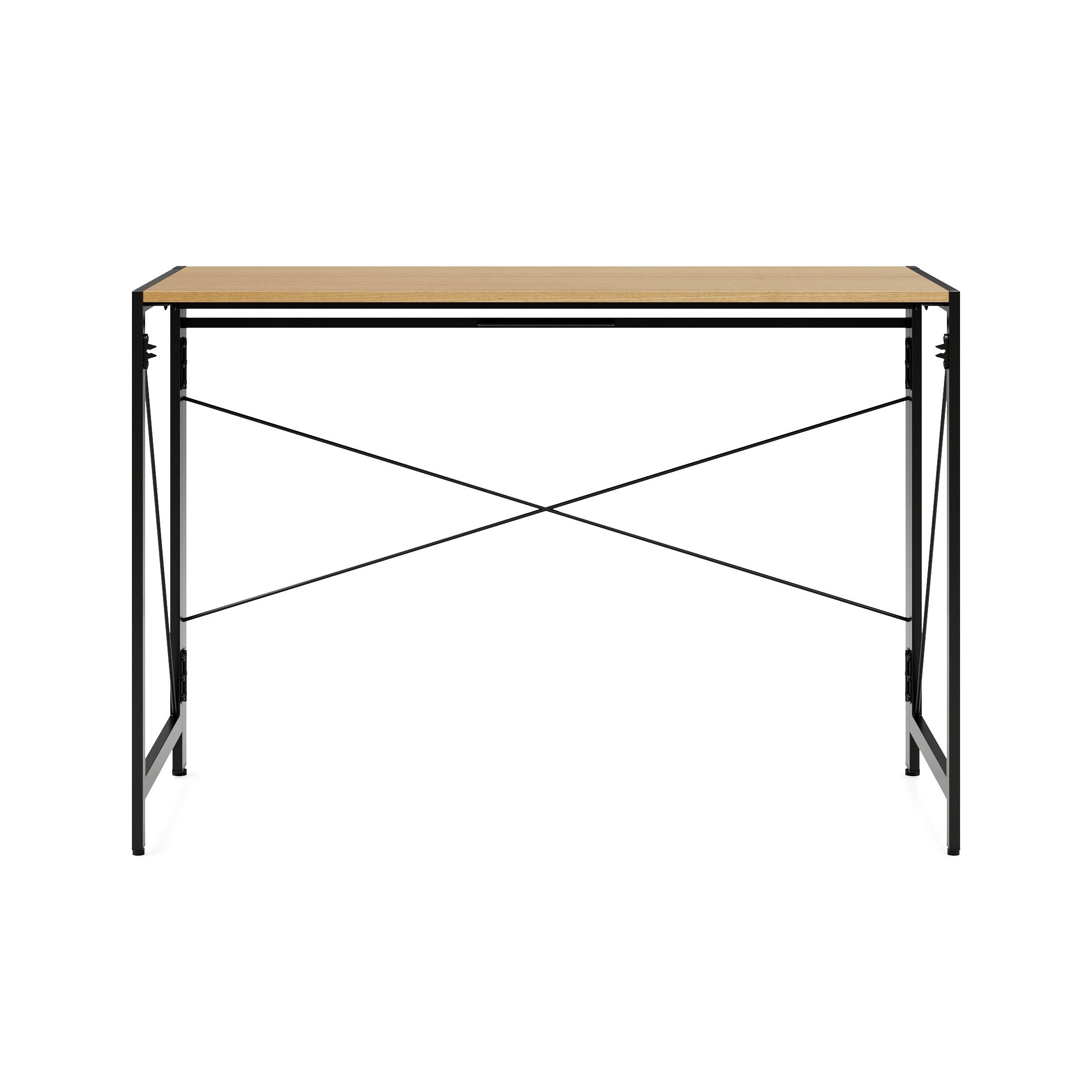 Alt View 3. Space Solutions - Space Solutions 43 inch Folding Home Office Desk for Home or Office, Black / Teak - Black.