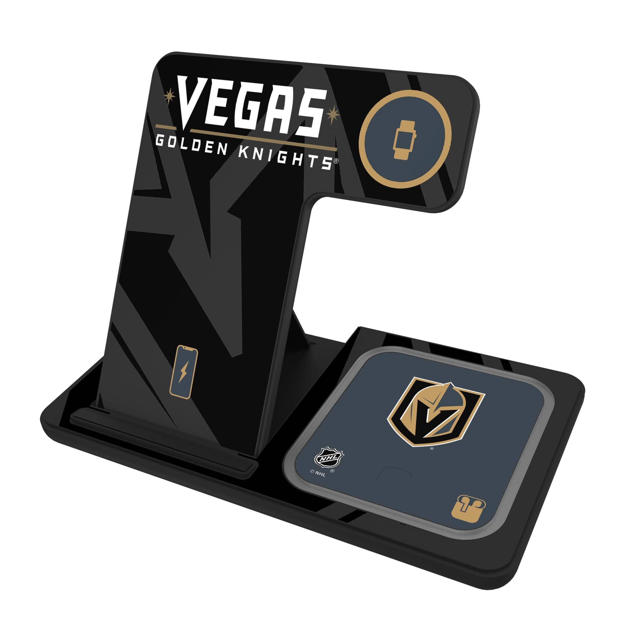 Keyscaper - Vegas Golden Knights 3-In-1 Wireless Charger - Multicolor
