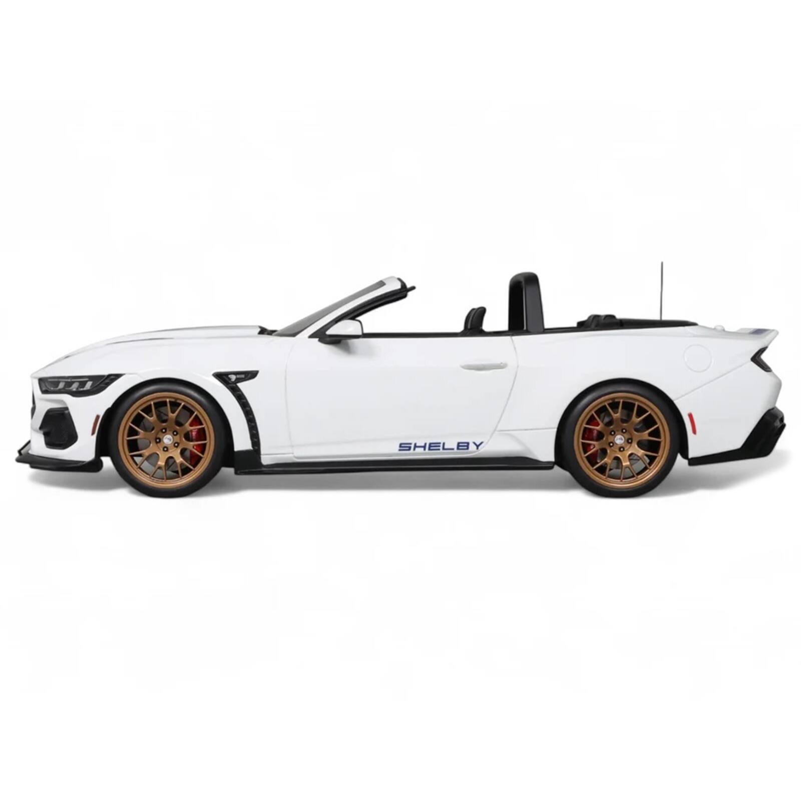 Alt View 3. GT Spirit - 2025 Shelby Mustang Supersnake Convertible White with Blue Stripes 1/18 Model Car by GT Spirit.
