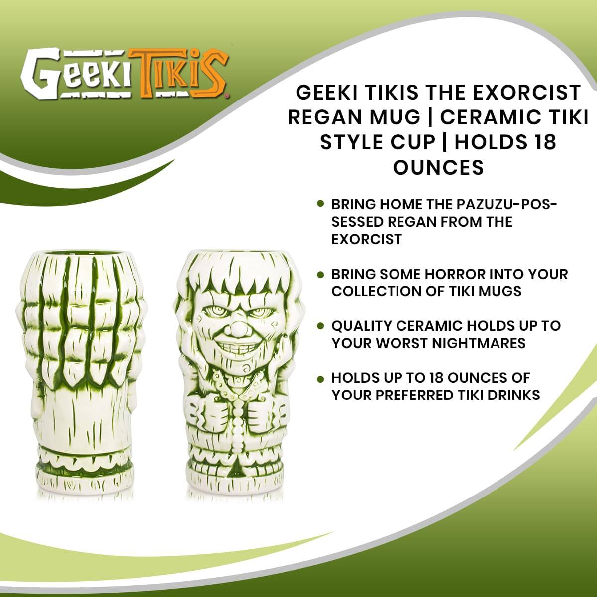Geeki Tikis The Exorcist Regan Mug | Ceramic Tiki Style Cup | Holds 18 Ounces

- Bring home the Pazuzu-possessed Regan from The Exorcist
- Bring some horror into your collection of tiki mugs
- Quality ceramic holds up to your worst nightmares
- Holds up to 18 ounces of your preferred tiki drinks