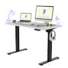 Front. FlexiSpot - FlexiSpot E2 48''W Electric Adjustable Standing Desk Chipboard, White/Black - White.