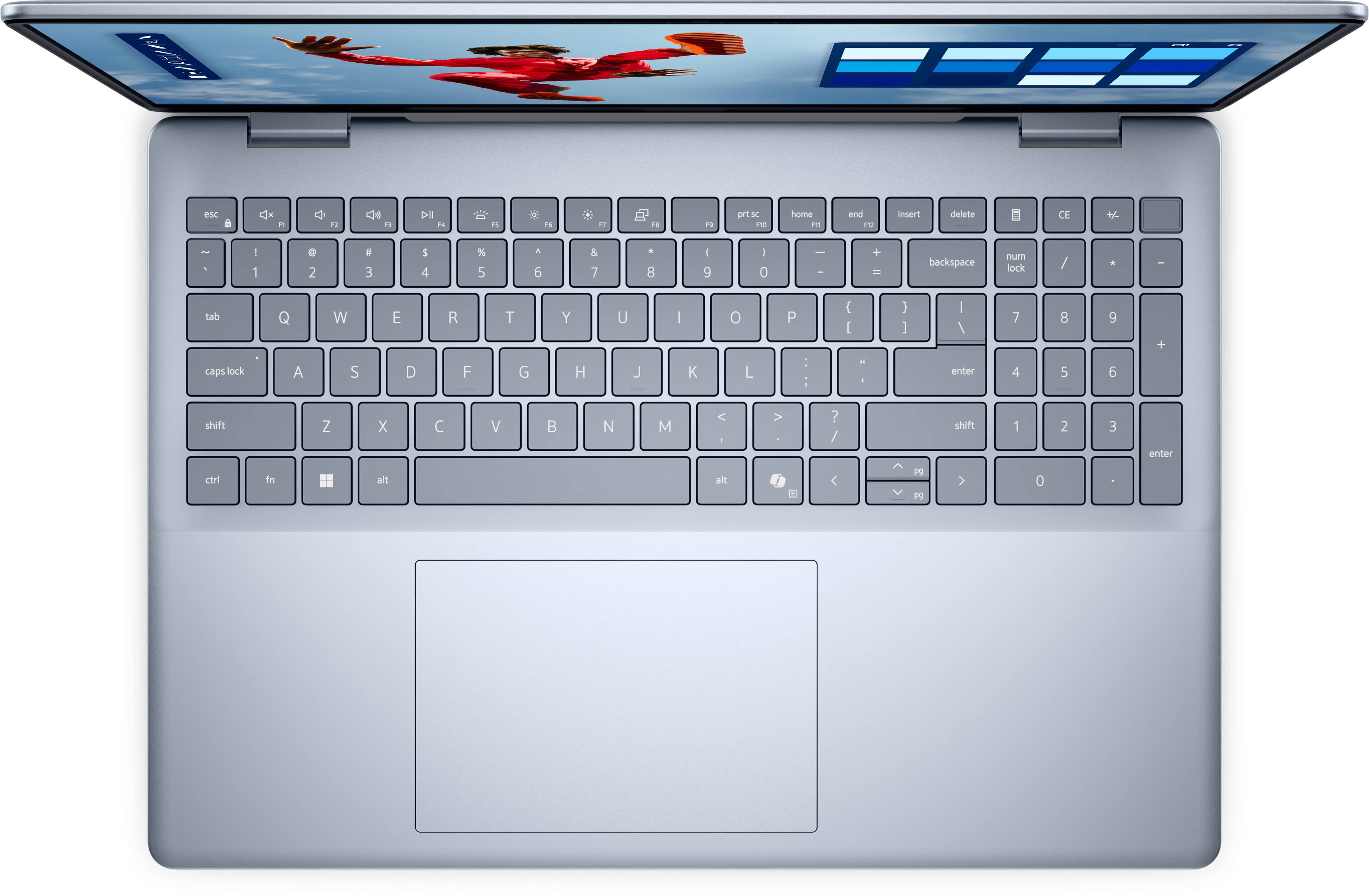 Sure, here is the corrected and grouped text from the image:

```
esc F1 F2 F3 F4 F5 F6 F7 F8 F9 F10 F11 F12
~ 1 ! 2 @ 3 # 4 $ 5 % 6 ^ 7 & 8 * 9 ( 0 ) - _ + = backspace
tab Q W E R T Y U I O P [ { ] } | enter
caps lock A S D F G H J K L ; : ' " enter
shift Z X C V B N M , < . > ? / shift
ctrl fn Windows key alt spacebar alt
```

This text represents the layout of the keyboard shown in the image.