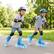 Alt View 3. Costway - Costway Kids Inline Skates, 4-Size Adjustable Light Roller Skates with Illuminating Wheels - Blue.