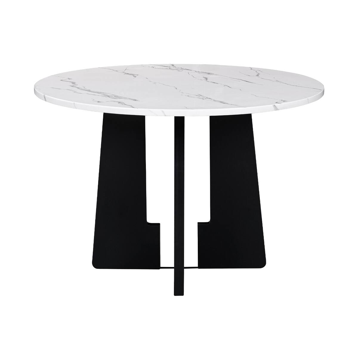 Alt View 9. Loheer - Loheer 5 Piece Round Dining Table Set with Upholstered Chairs, 43 Inch Modern Dining Set for Four - White and gray.