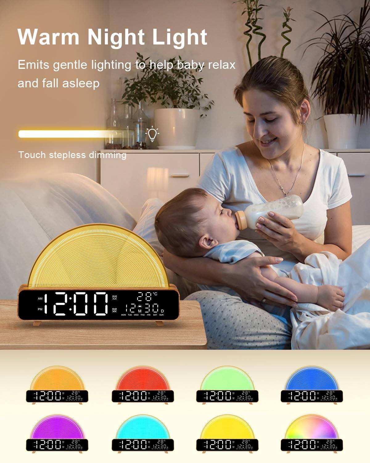 Warm Night Light

Emits gentle lighting to help baby relax and fall asleep

Touch stepless dimming

12:00 AM - 12:30 AM
28°C

12:00 PM - 12:30 PM
28°C