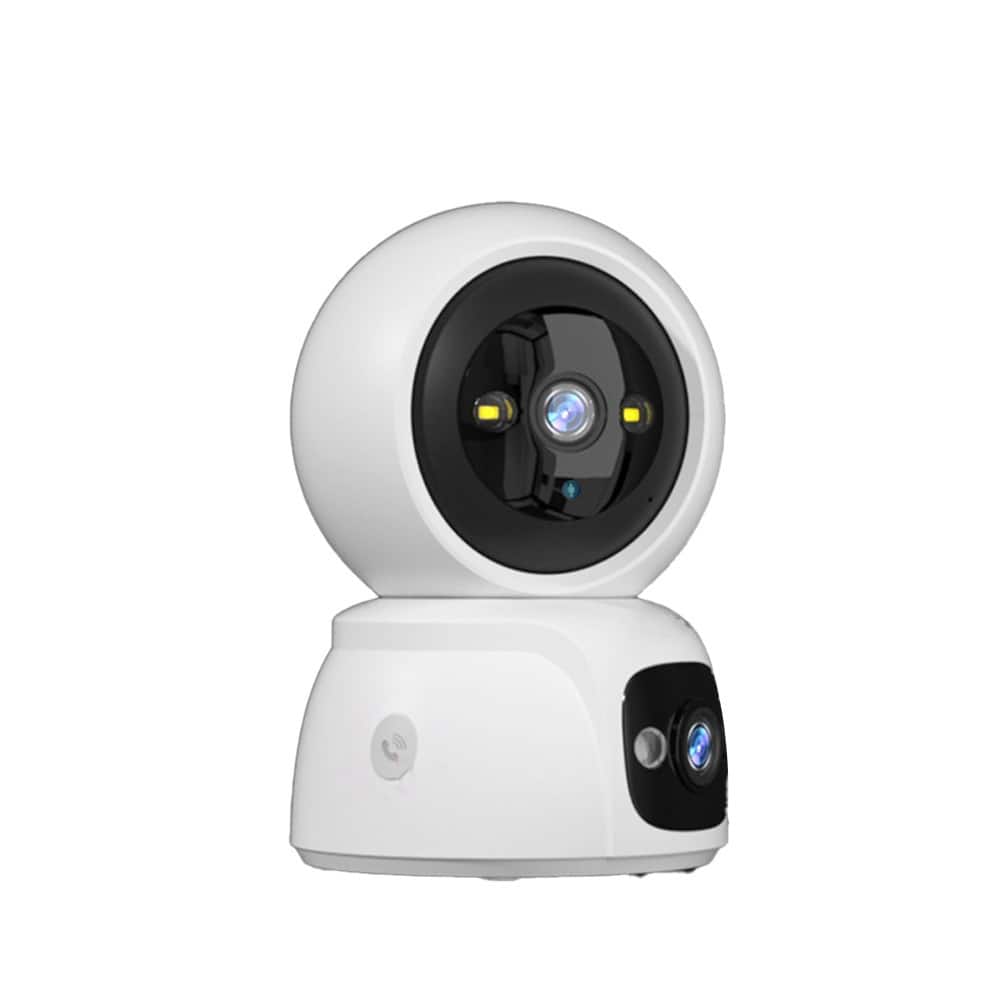 Cluzine - Dual Lens 360° PTZ WiFi Home Security Camera, 2-Way Audio, One-Click Call, AI Human Tracking