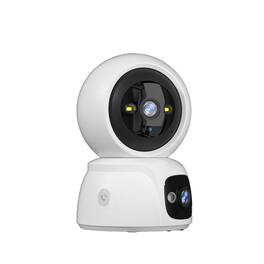 Cluzine - Dual Lens 360° PTZ WiFi Home Security Camera, 2-Way Audio, One-Click Call, AI Human Tracking