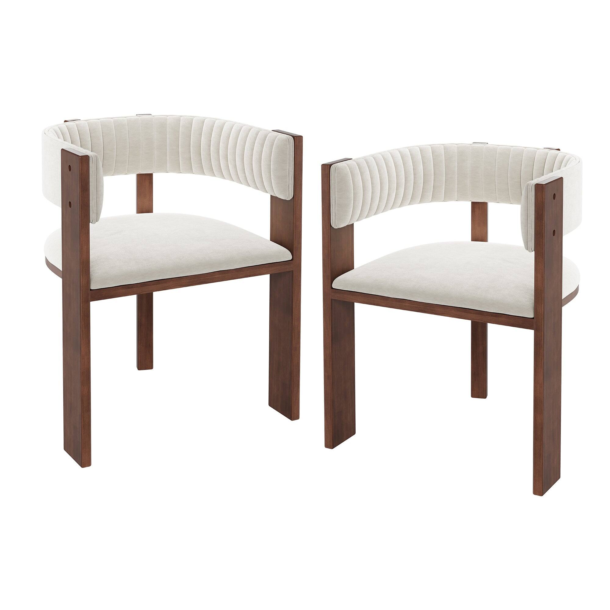 Front. Boyel Living - Beige Fabric Dining Chairs with Curved Back (Set of 2) - Beige.