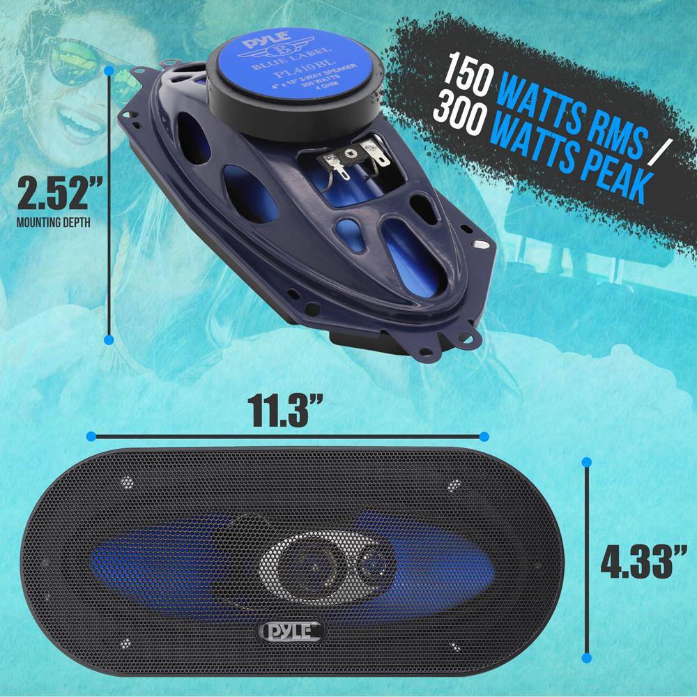 2.52" MOUNTING DEPTH

11.3" x 4.33"

150 WATTS RMS / 300 WATTS PEAK

PYLE
BLUE LABEL
PLA400BT
4" SUBWOOFER
4Ω IMPEDANCE