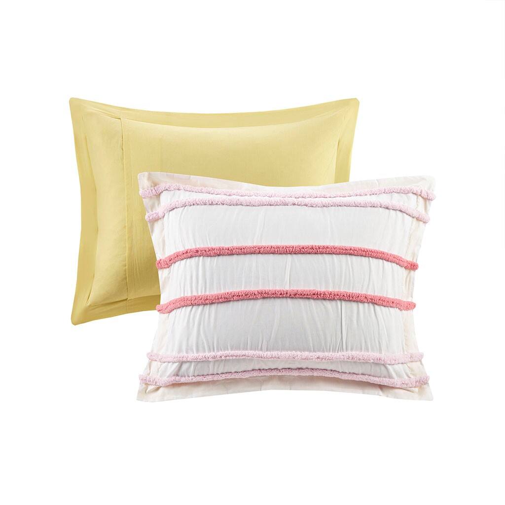 Alt View 4. Gracie Mills - Gracie Mills Tanwen Chenille Trimmed Cotton Kids' Comforter Set - Pink.