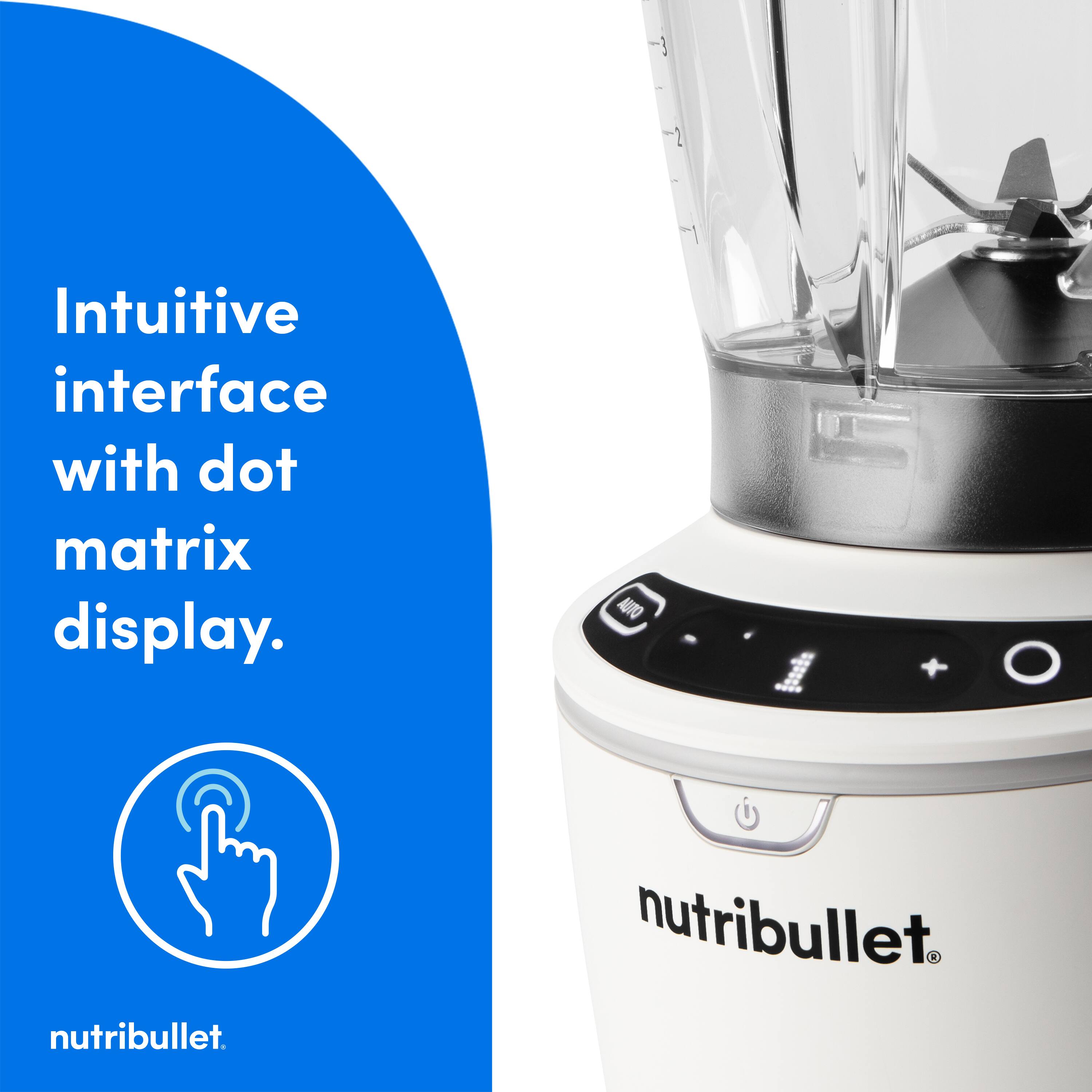Intuitive interface with dot matrix display. NutriBullet.