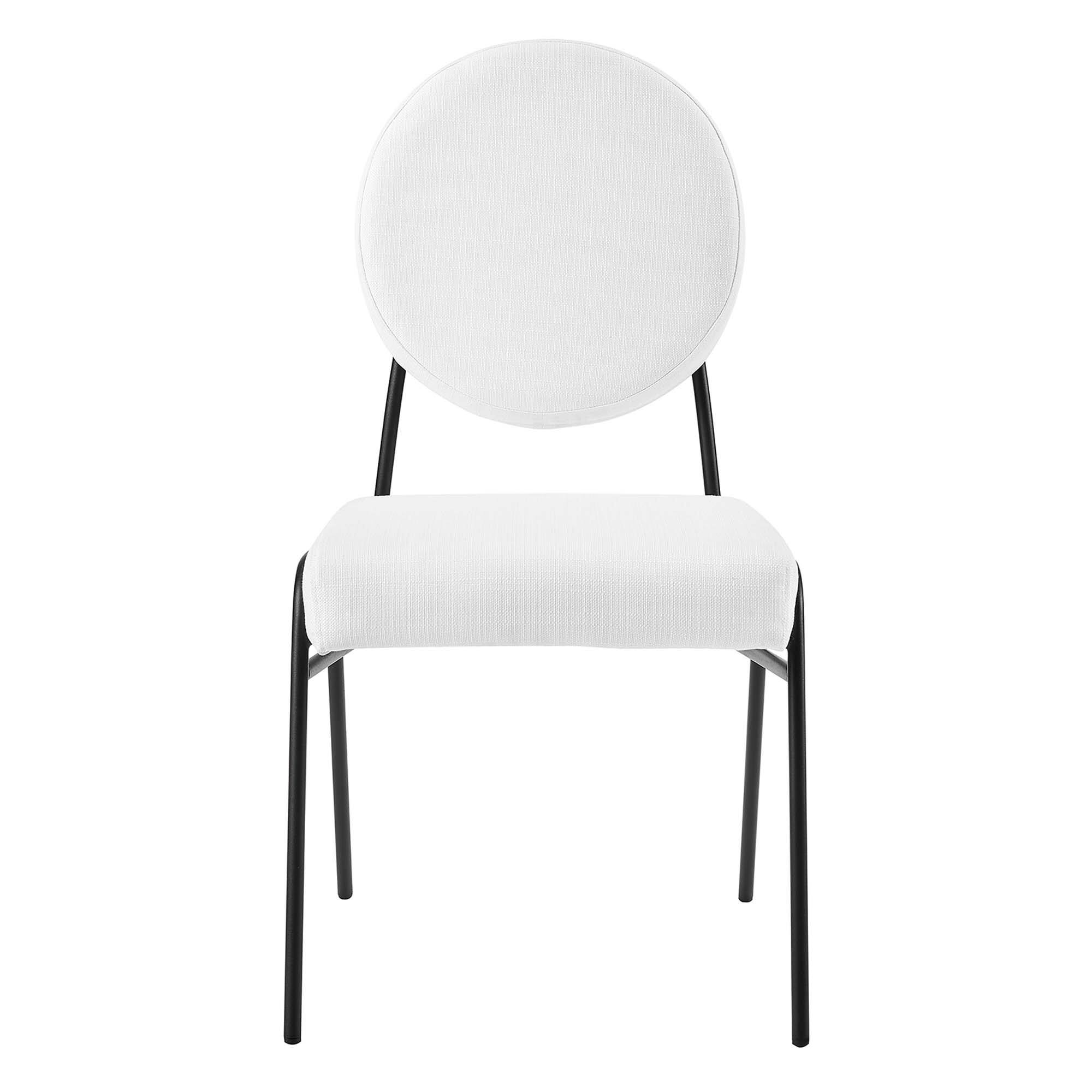 Alt View 4. Modway - Craft Upholstered Fabric Dining Side Chairs by Modway - Black White.