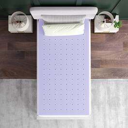 Emma + Oliver - Astor Memory Foam Mattress Topper with Lavender Infused, CertiPUR-US Certified Foam and Ventilated Construction - Purple