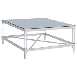 Coaster Co. of America - Lindley Square Tempered Mirror Acrylic Coffee Table Chrome - Silver
