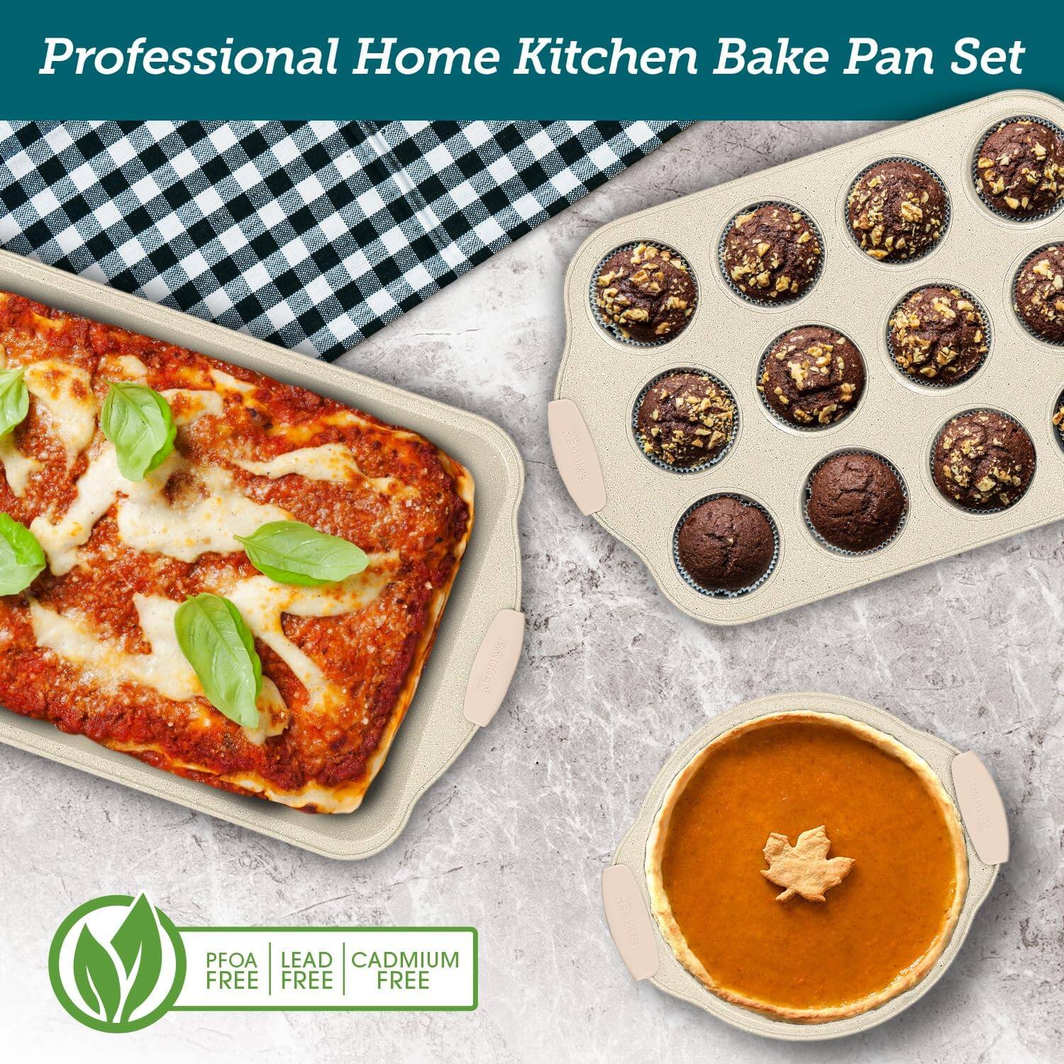 Professional Home Kitchen Bake Pan Set, BARKEN R, PFOA, LEAD, CADMIUM FREE, FREE, FREE, IRA