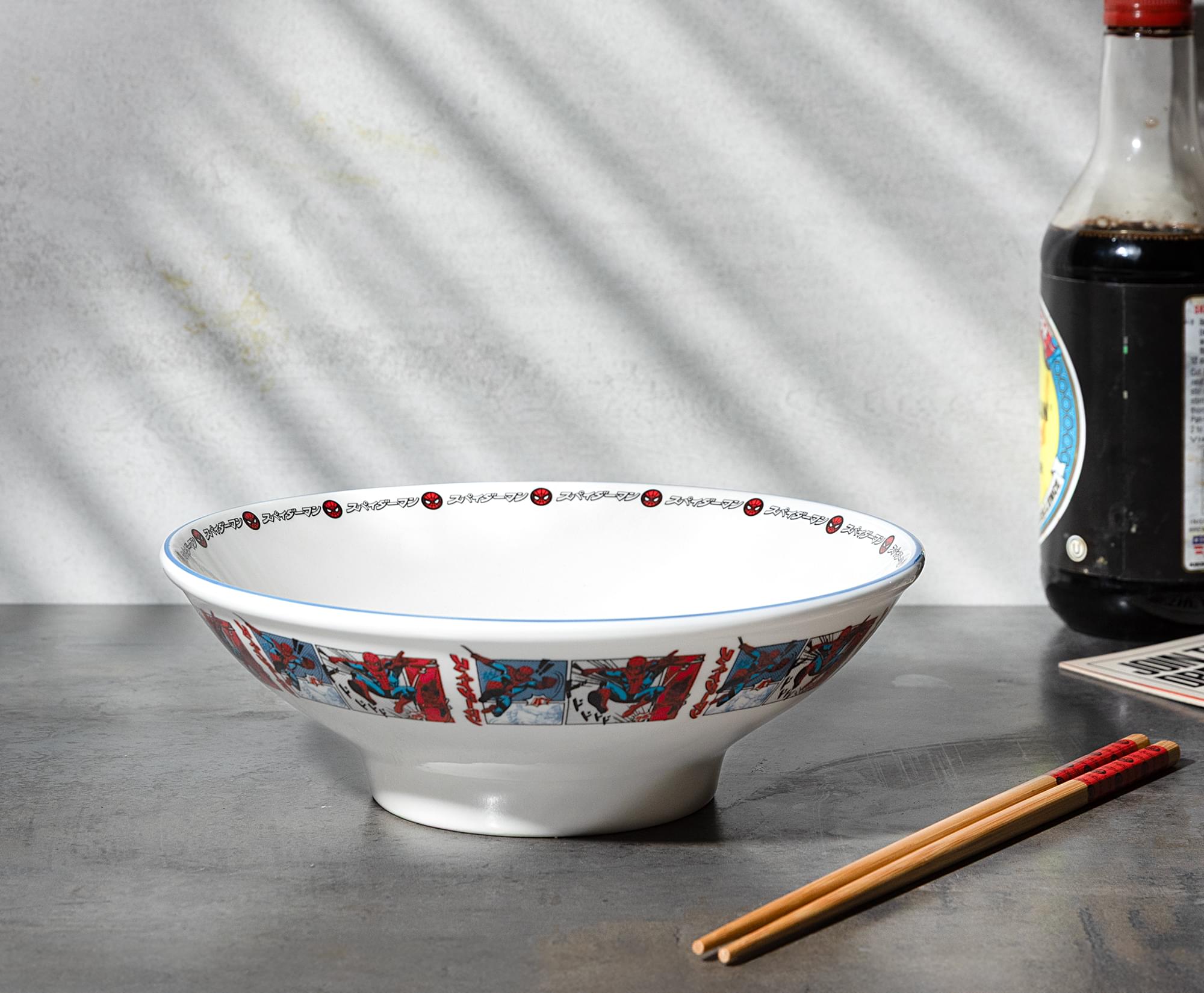 Alt View 10. Silver Buffalo - Marvel Spider-Man Manga Panels 30-Ounce Ramen Bowl and Chopstick Set - Multi-Colored.