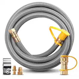 SereneLife - Natural Gas Hose with Conversion Kit & Quick Connect Fittings, Works with SLFPBAL & More - SLNATGSC66