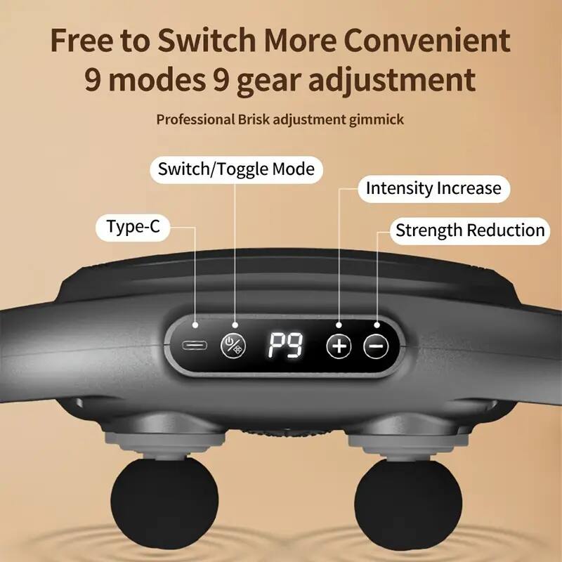 Free to Switch More Convenient  
9 modes 9 gear adjustment  
Professional Brisk adjustment gimmick  

Switch/Toggle Mode  
Intensity Increase  
Strength Reduction  
Type-C