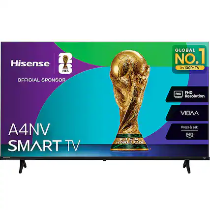 Hisense
OFFICIAL SPONSOR
GLOBAL NO.1 in 100+ TV
FHD Resolution
A4NV SMART TV
VIDAA
Press & ask alexa
FIFA WORLD CUP