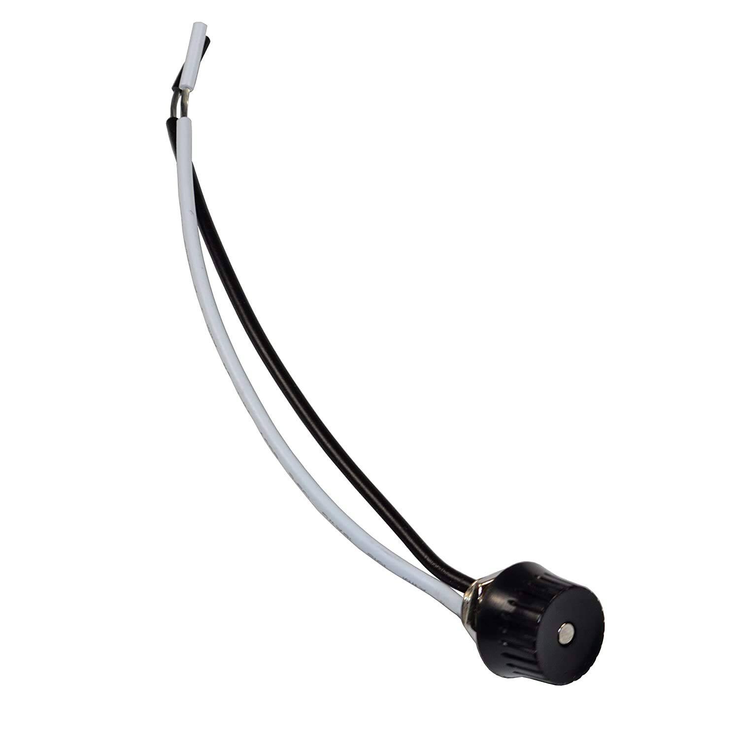 Left. HQRP - 5-Pack Round Rotary On-Off Canopy Switch, 3/8 in Threaded Bushing, 18 AWG Leads, 125 V 3 A - black.