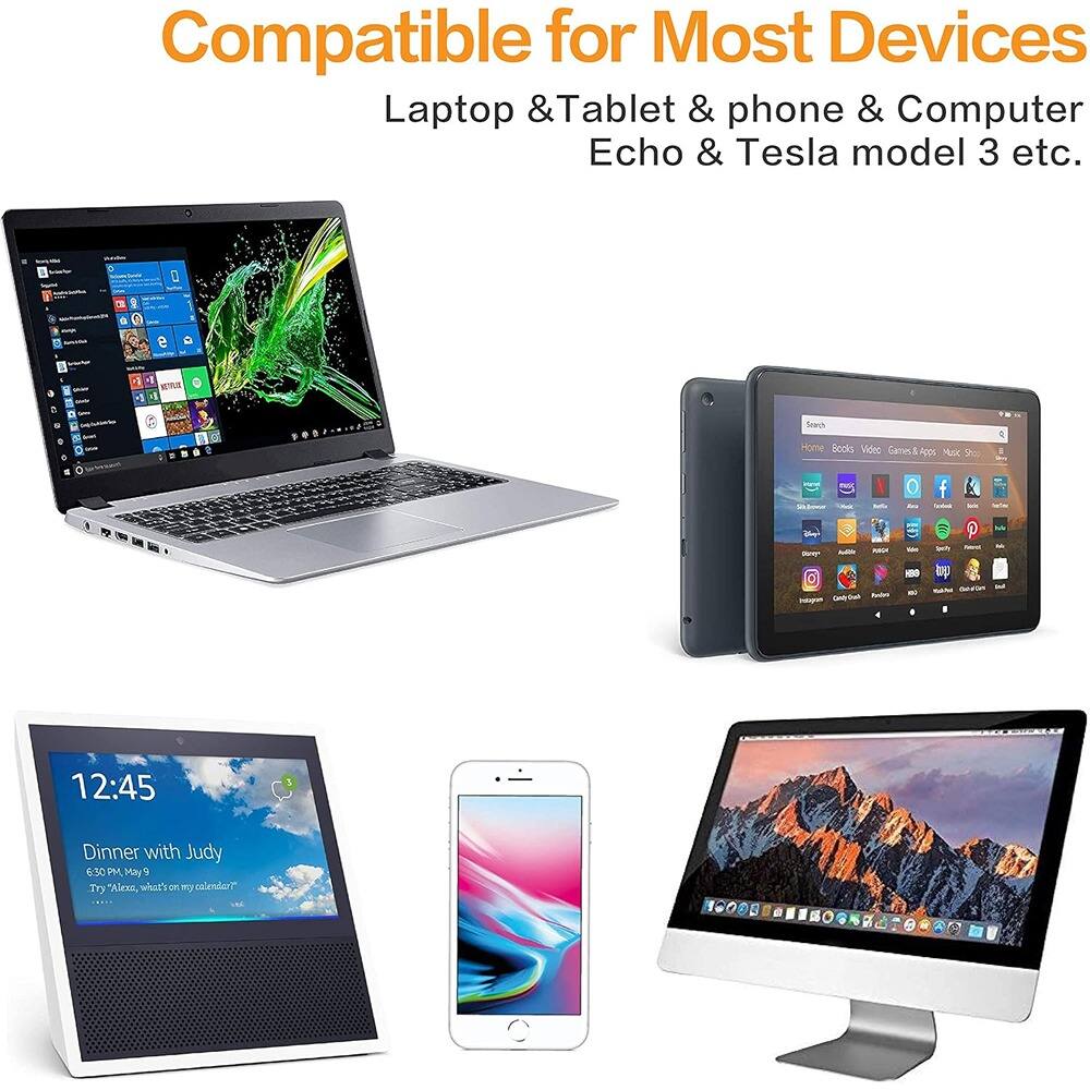 Compatible for Most Devices  
Laptop & Tablet & phone & Computer  
Echo & Tesla model 3 etc.  

12:45  
Dinner with Judy  
6:30 PM May 9  
Try "Alexa, what's on my calendar?"