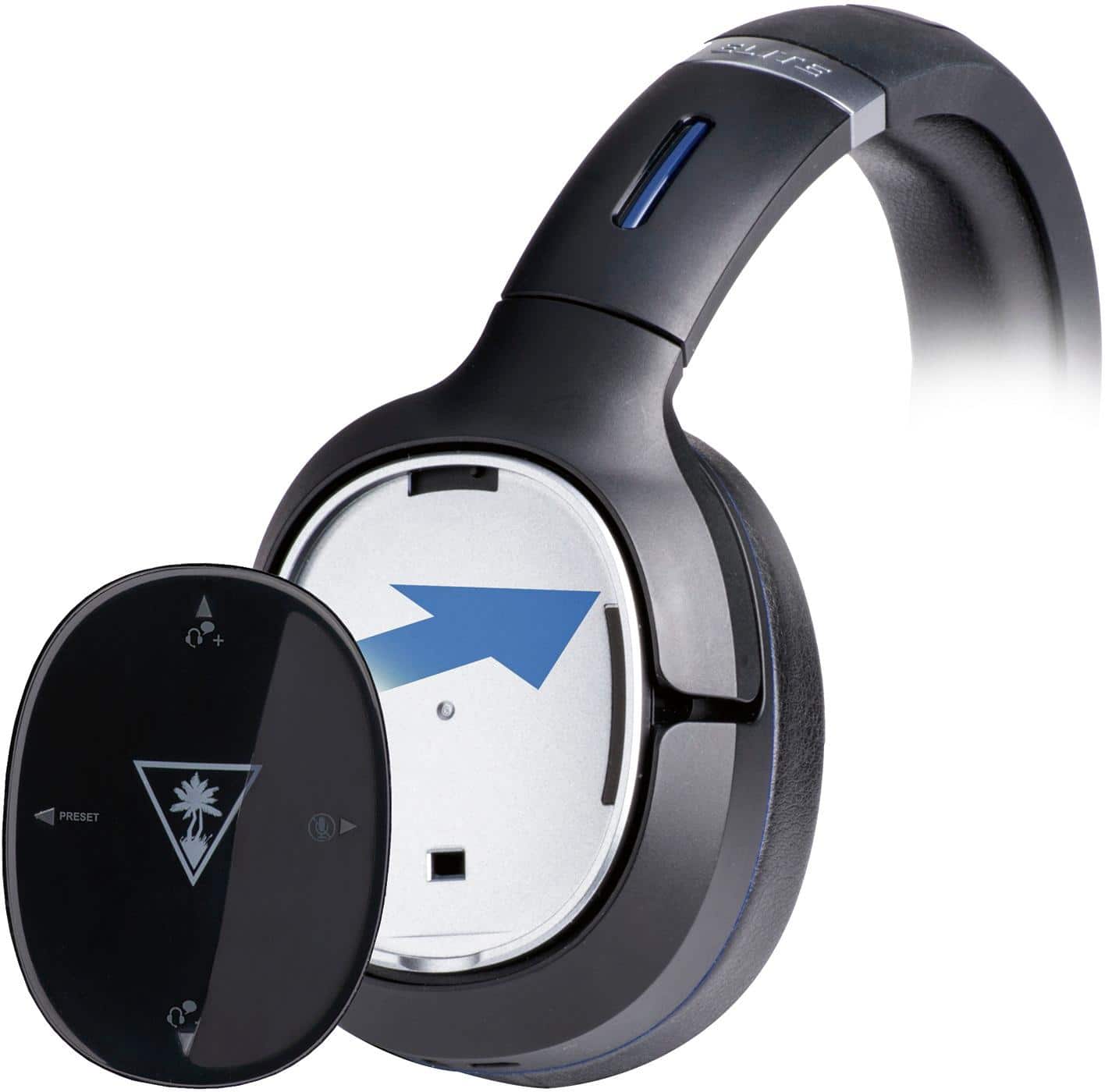 Alt View 14. Turtle Beach - Elite 800 Wireless DTS 7.1-Channel Surround Sound Gaming Headset for PlayStation 3, PlayStation 4 and Mobile - Black.
