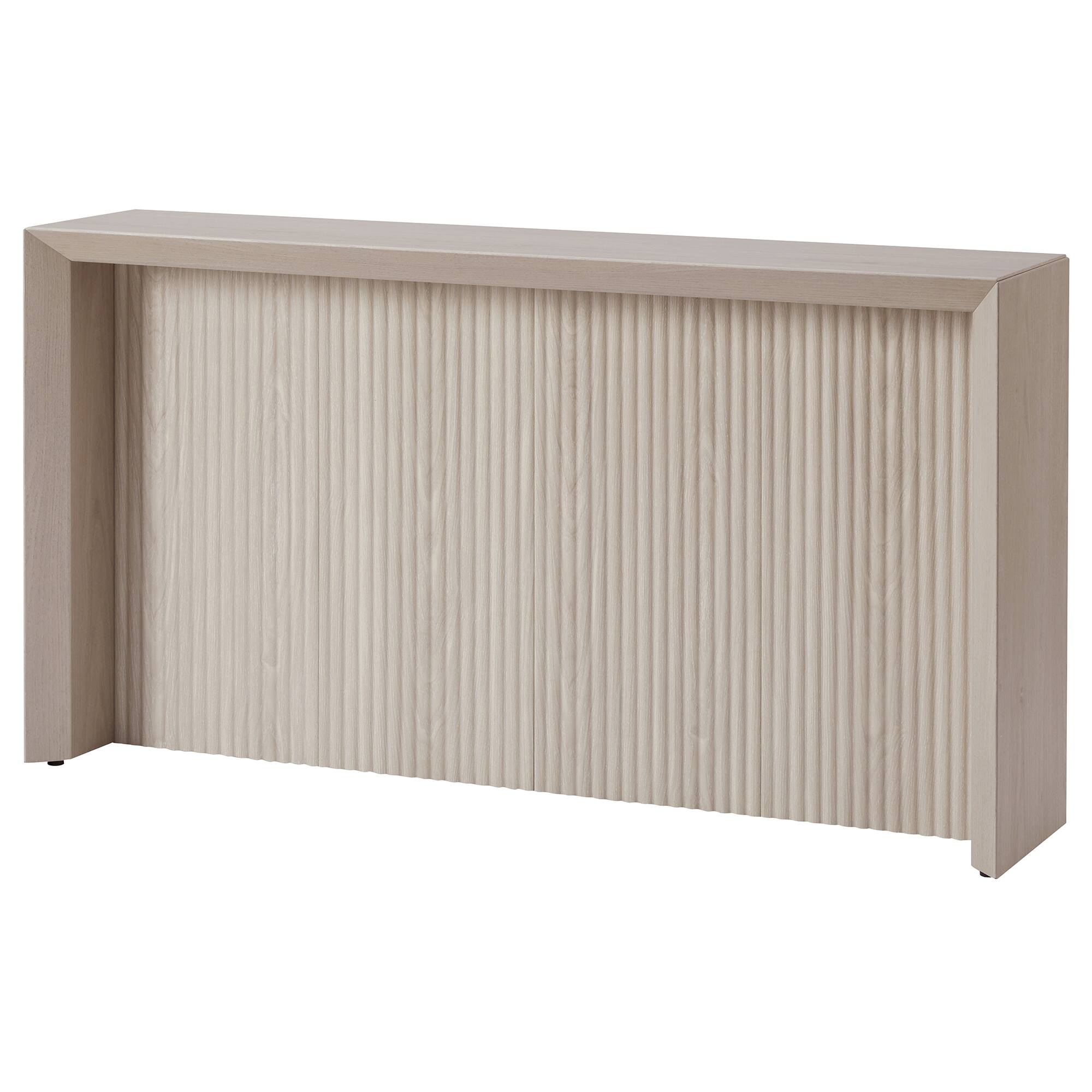 Left. Hudson&Canal - Piedmont 56" Wide Rectangular Fluted Console Table - White.