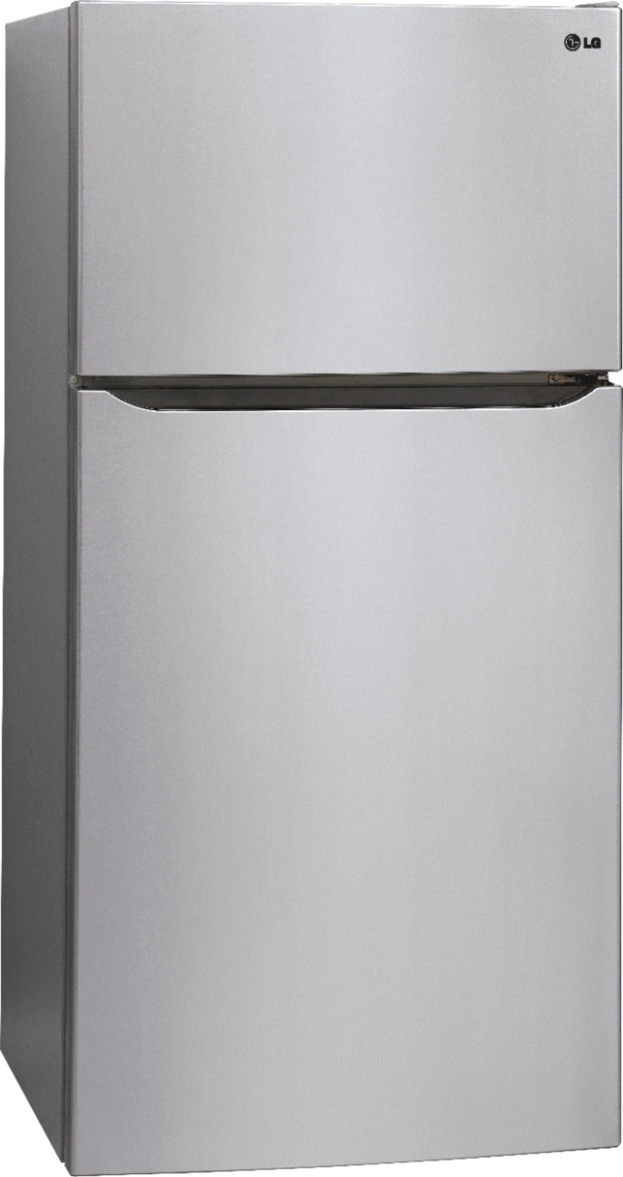 Angle View: LG - 23.8 Cu. Ft. Top-Freezer Refrigerator with Ice Maker - Stainless Steel