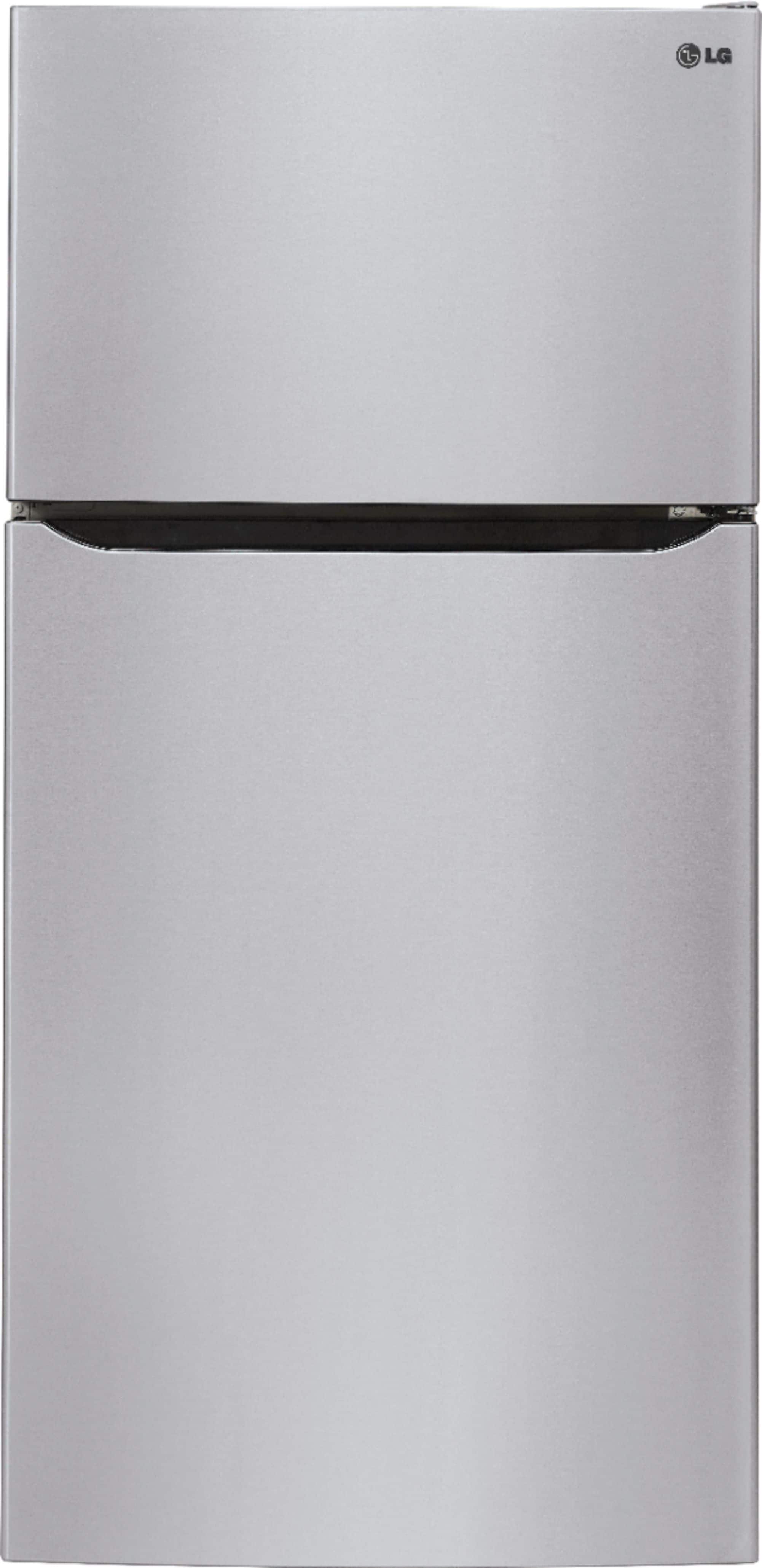 Front. LG - 23.8 Cu. Ft. Top-Freezer Refrigerator with Ice Maker - Stainless Steel.